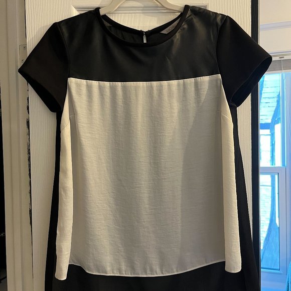 Rachel Zoe Silk Tee (White/Black, Size S) - Picture 1 of 2